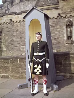 Attention Prints: Guard on sentry duty, Edinburgh Castle, Scotland