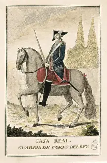Guardia Prints: Guardia de Corps del Rey. 18th century. Royal