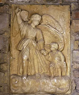 Guardian Angel with child - Relief
