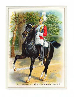 Images Dated 17th November 2015: Guardsman on horseback on a Christmas card