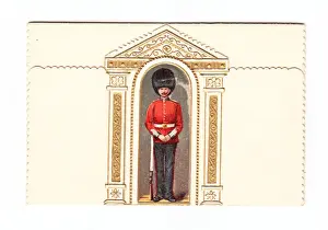 Guardsman Prints: Guardsman in a sentry box on a greetings card