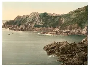 Guernsey, boat harbor, La Maye Point, Channel Islands, Engla
