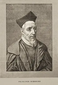 1528 Prints: GUERRERO, Francisco (1528-1599). Spanish composer