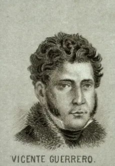 Vicente Prints: GUERRERO, Vicente (1782-1831). Leading revolutionary