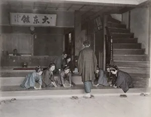 Formally Prints: Guest being welcomed formally into a hotel, Japan