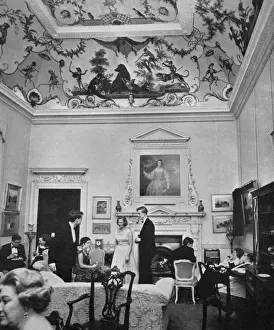 Mansion Prints: Guests at the Bicester and Warden Hill Hunt Ball at Kirtlington Park