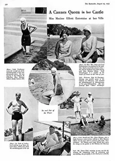 Guests Collection: Guests at the Riviera villa of Maxine Elliott, 1933