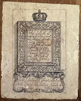 Walnut Prints: Guilbaud Writing Cabinet, Trade Label