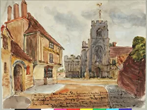 Moore Collection: The Guild Chapel and Falcon Tavern, Stratford-upon-Avon