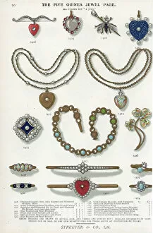 Five guinea jewels: brooch, pendant, locket and chain
