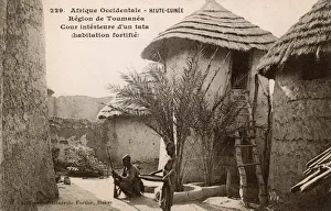 Tata Prints: Guinea - Toumanea - Courtyard of a Tata (fortified house)