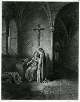 Arthurian Prints: GUINEVERE IN CLOISTER