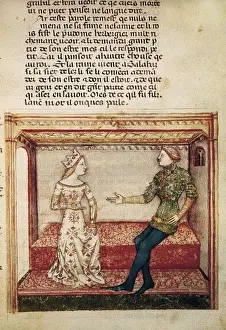 Guinevere and Galaad. Fol. 6 of the anonymous