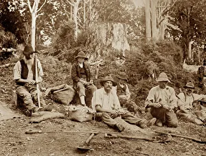 Settlers Prints: Gum tree scrapers, New Zealand, Victorian period