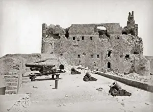 Guns and bombardment damage, Alexandria, Egypt, 1882
