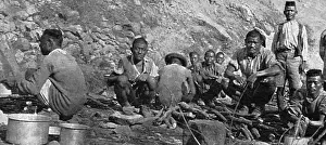 Gurkha Prints: Gurkhas cooking a camp meal 1914