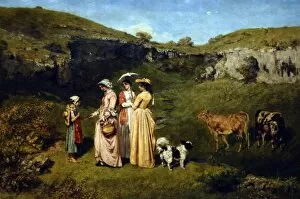 Give Gallery: Gustave Courbet (1819-1877). Realist movement. Young ladies