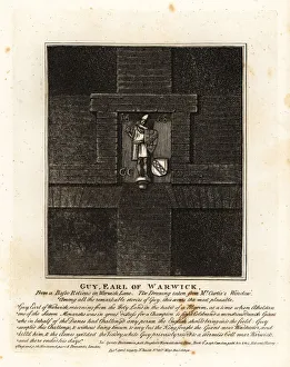Chapman Collection: Guy, Earl of Warwick, from a basso-relievio in Warwick Lane