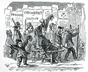 Bonfire Prints: Guy Fawkes procession on bonfire night