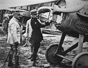 Jules Prints: Guynemer and d Esperey with SPAD VII