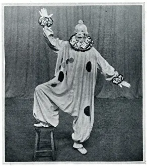 Motley Prints: Gwen Farrar as a clown in Punch-bowl