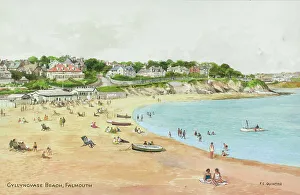 Falmouth Prints: Gyllyngvase beach, Falmouth, Cornwall