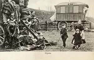 Gypsy Collection: Gypsies and their caravans