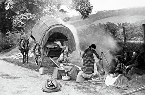 A gypsy encampment, Victorian period