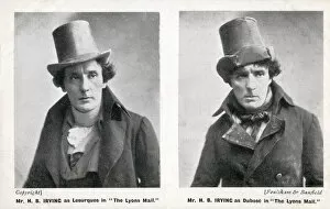 H B Irving as two characters in The Lyons Mail, Newcastle