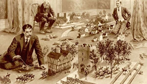 Wells Collection: H. G. Wells playing Little Wars