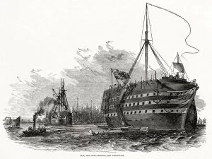 Images Dated 9th March 2020: H. M Dreadnought off Greenwich 1846