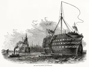 Dreadnought Prints: H. M Dreadnought off Greenwich 1846