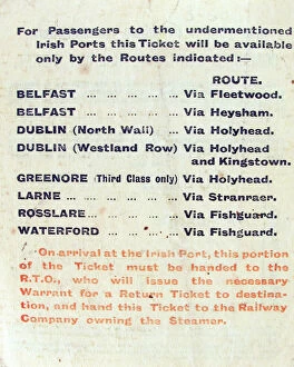 Images Dated 28th January 2013: H M Forces Overseas First Class Leave & Railway Ticket