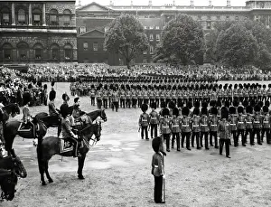 H. M. The Queen, in the scarlet of the Grenadiers