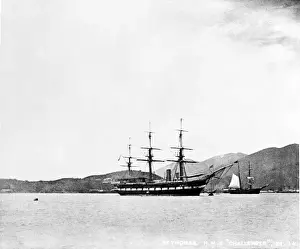 Barbados Prints: H. M.s Challenger at St. Thomas, West Indies