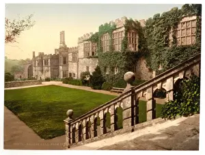 Haddon Prints: Haddon Hall, steps, Derbyshire, England