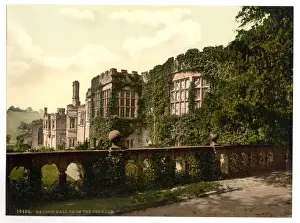 Haddon Prints: Haddon Hall, from terrace steps, Derbyshire, England