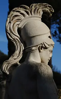 Tibur Prints: Hadrians Villa. Statue in the Canopus. God Mars. 2nd centur