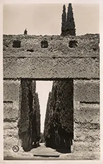 Hadrians Prints: Hadrians Villa - Tivoli, Italy, doorway of the stoa poecile