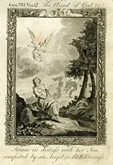 Comforted Prints: Hagar in distress with her son