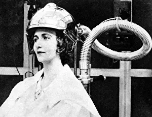 Dryer Prints: Hair-drying device, 1928