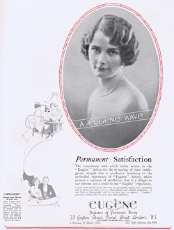 Images Dated 12th October 2015: Hairdressing advert for Eugene, perfectors of permanent wavi