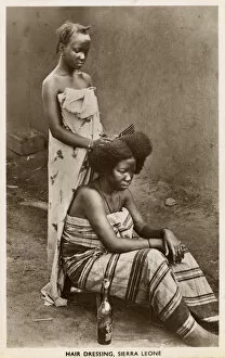 Images Dated 2nd December 2016: Hairdressing in Sierra Leone, West Africa