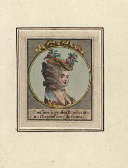 Fleurs Collection: Hairstyle with large curls and a straw hat