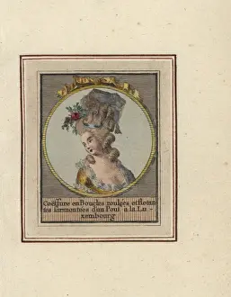 Coeffures Prints: Hairstyle with ringlets and curls surmounted