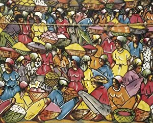 Fresco Collection: HAITI. Port-au-Prince. Haitian market scene