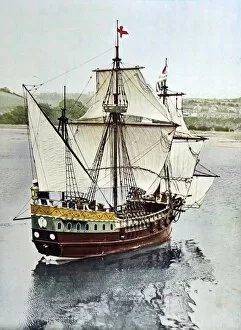 Images Dated 7th July 2004: Half-Scale Replica of Drakes Golden Hind, 1935