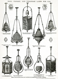 Images Dated 22nd September 2016: Hall, passage and verandah lamps for gas lighting 1881