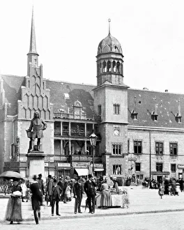 Halle Prints: Halle Town Hall Germany Victorian period