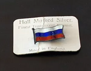 Images Dated 27th March 2011: Hallmarked silver brooch - flag of Russia
